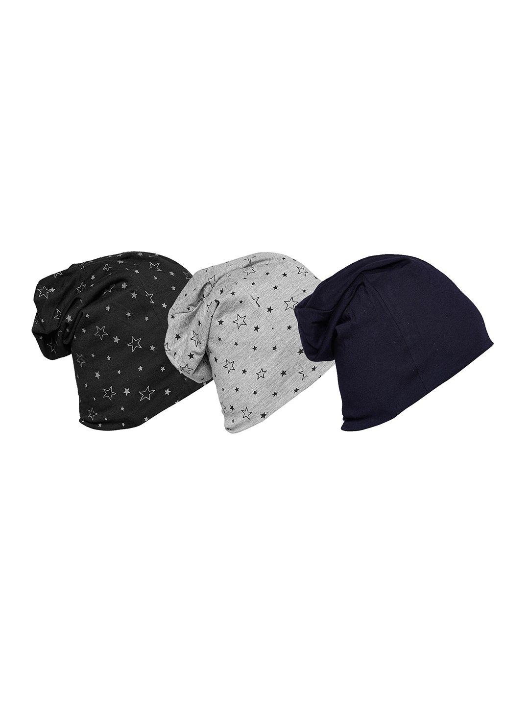 vimal jonney unisex pack of 3 printed beanie caps