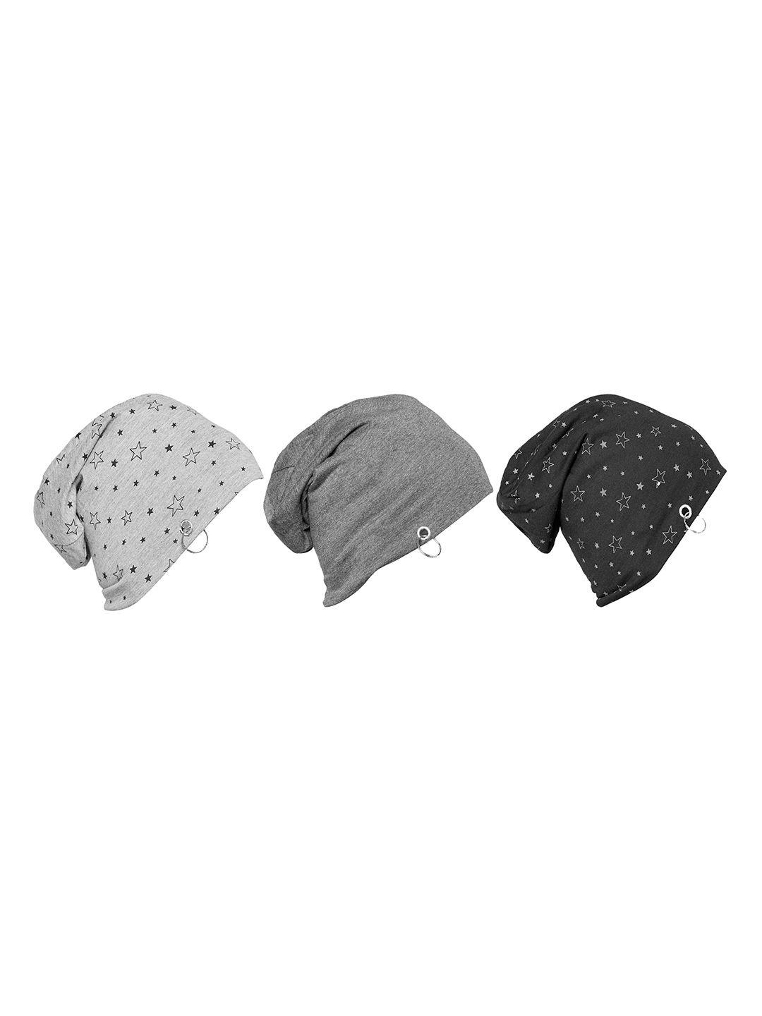 vimal jonney unisex pack of 3 printed beanie caps