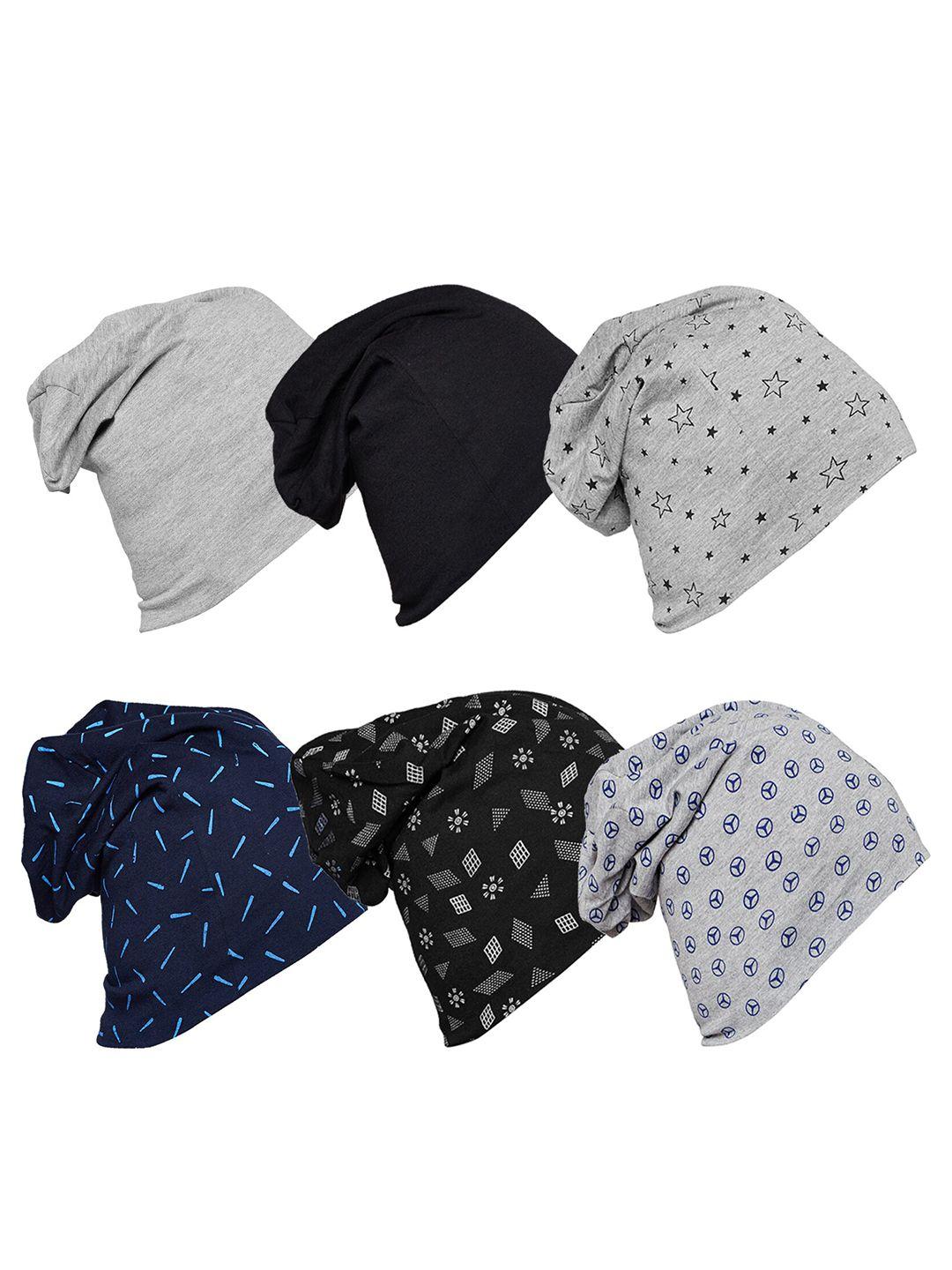 vimal jonney unisex pack of 6 printed beanie