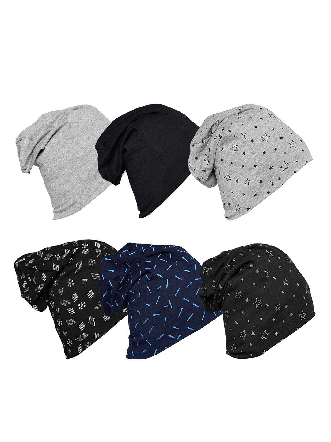 vimal jonney unisex pack of 6 printed beanie