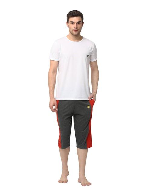 vimal jonney white & grey t-shirt & capris