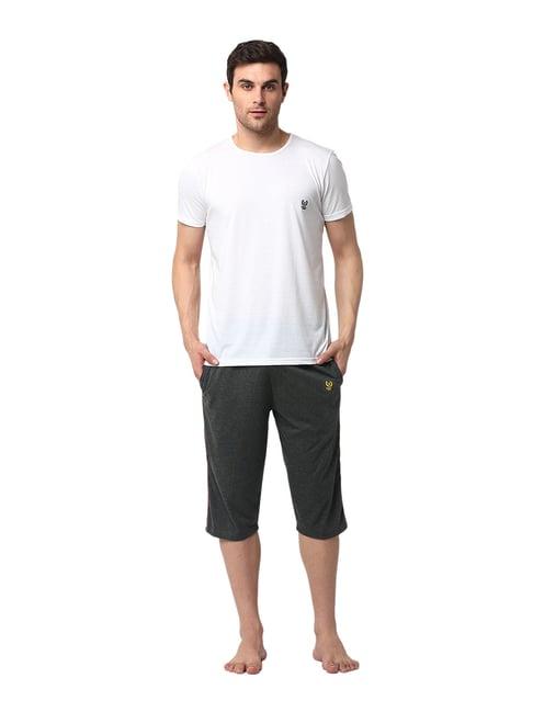 vimal jonney white & grey t-shirt & capris