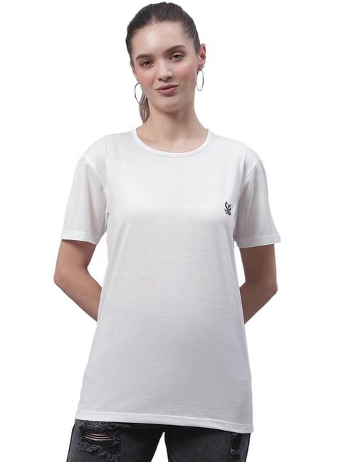 vimal jonney white cotton logo print t-shirt