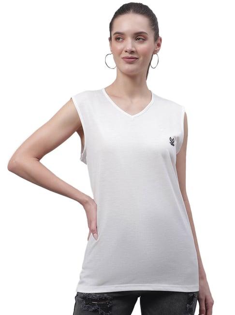 vimal jonney white cotton logo print t-shirt