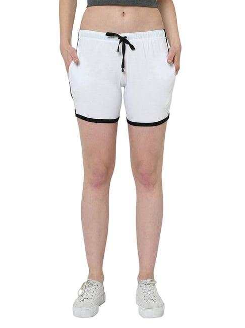 vimal jonney white solid shorts