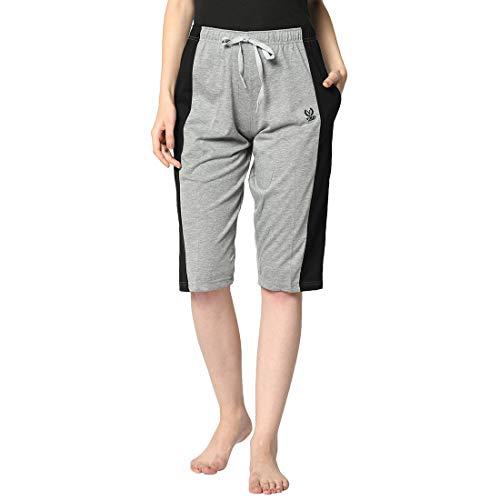 vimal jonney women's cotton three fourth capri shorts with side pockets |women's casual shorts-c7__mlg__01-s silver