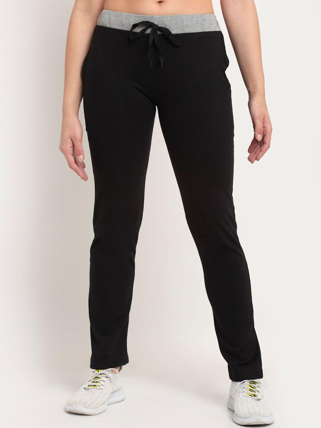 vimal jonney women black solid track pants