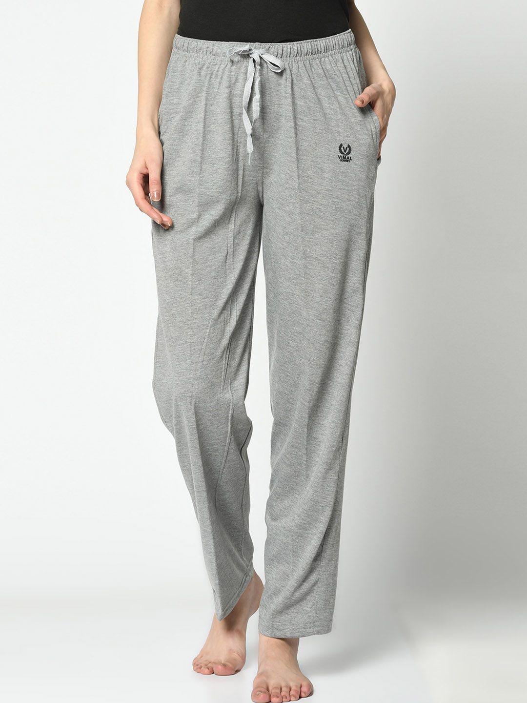 vimal jonney women grey melange solid lounge pants