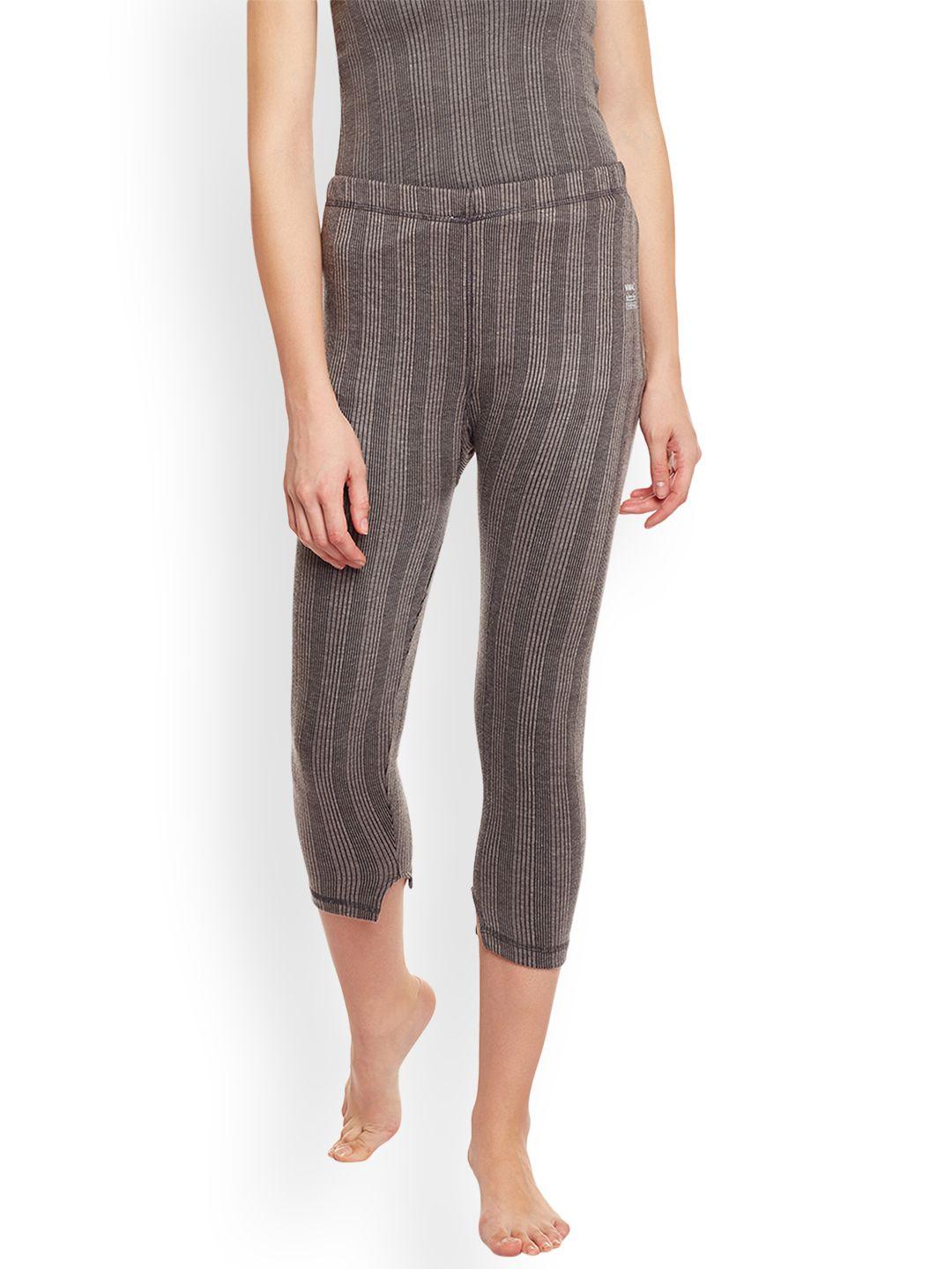 vimal jonney women grey self design thermal leggings
