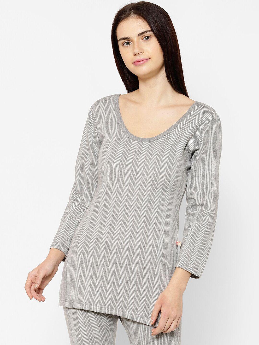 vimal jonney women grey striped thermal top