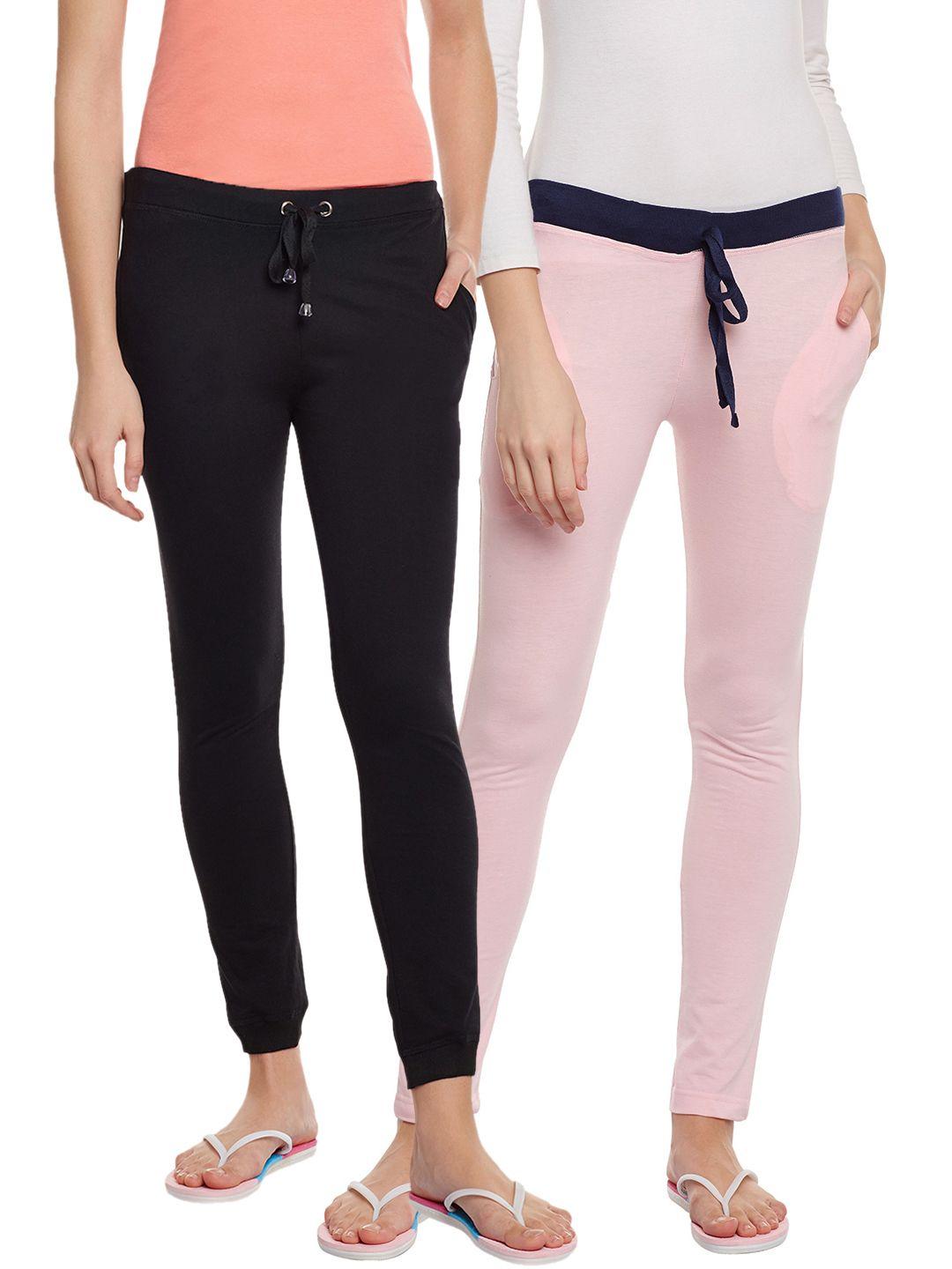 vimal jonney women pack of 2 lounge pants f6pink-f4black-02