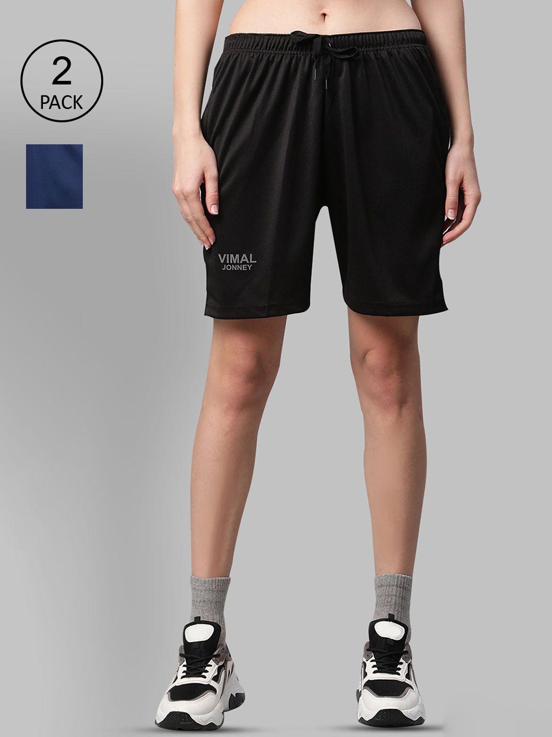 vimal jonney women pack of 2 sports shorts