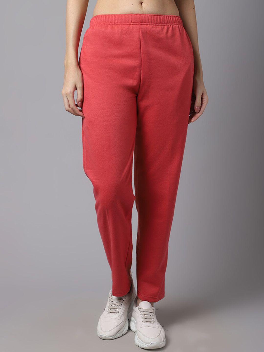 vimal jonney women pink solid cotton track pants