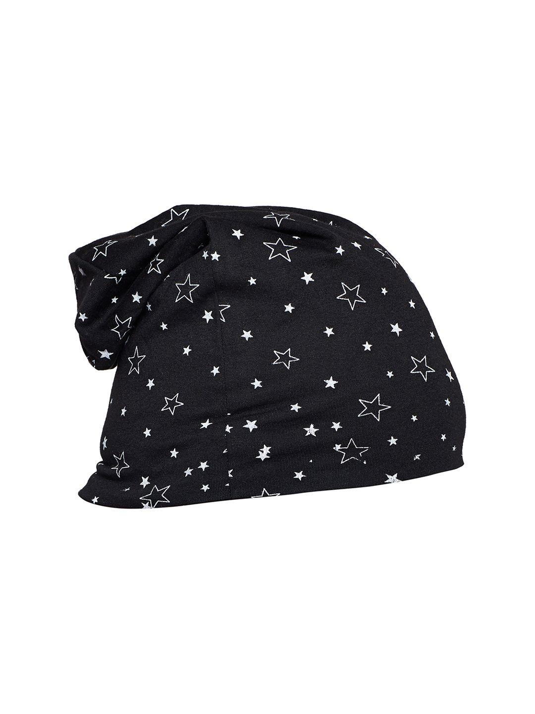 vimal men black printed beanie