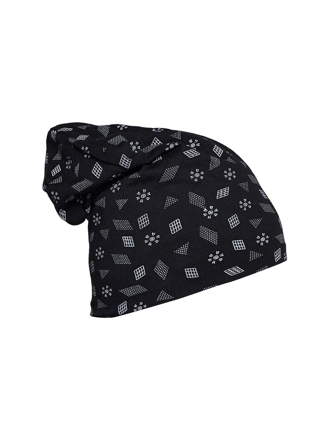 vimal men black printed beanie