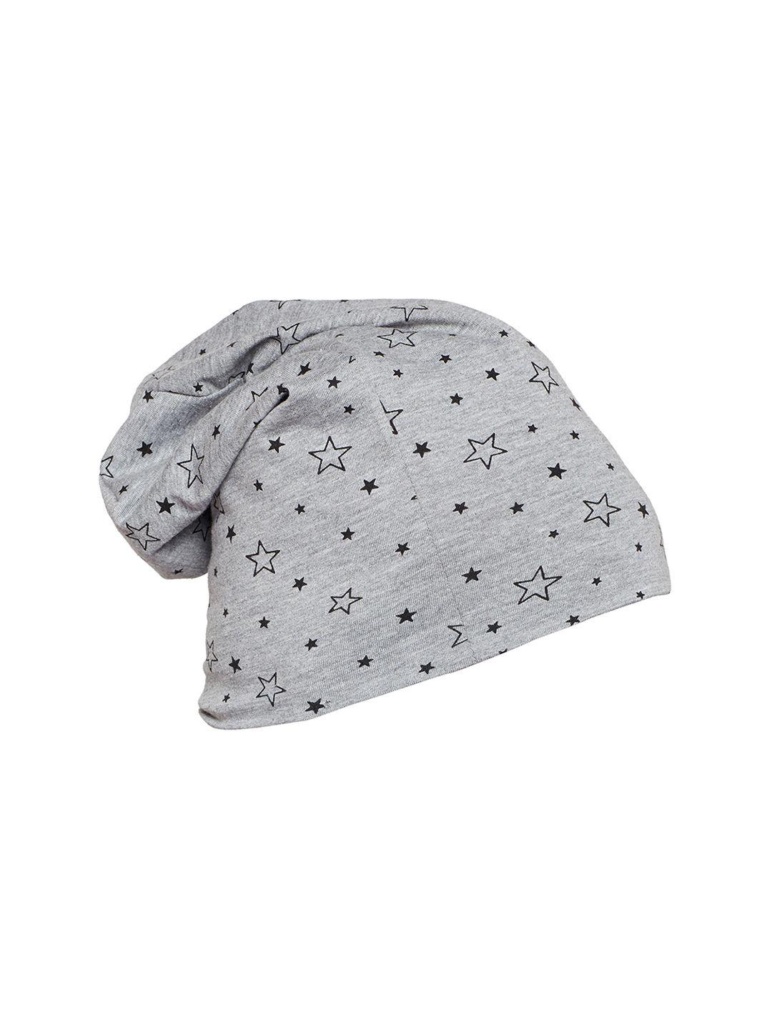 vimal men grey melange printed beanie