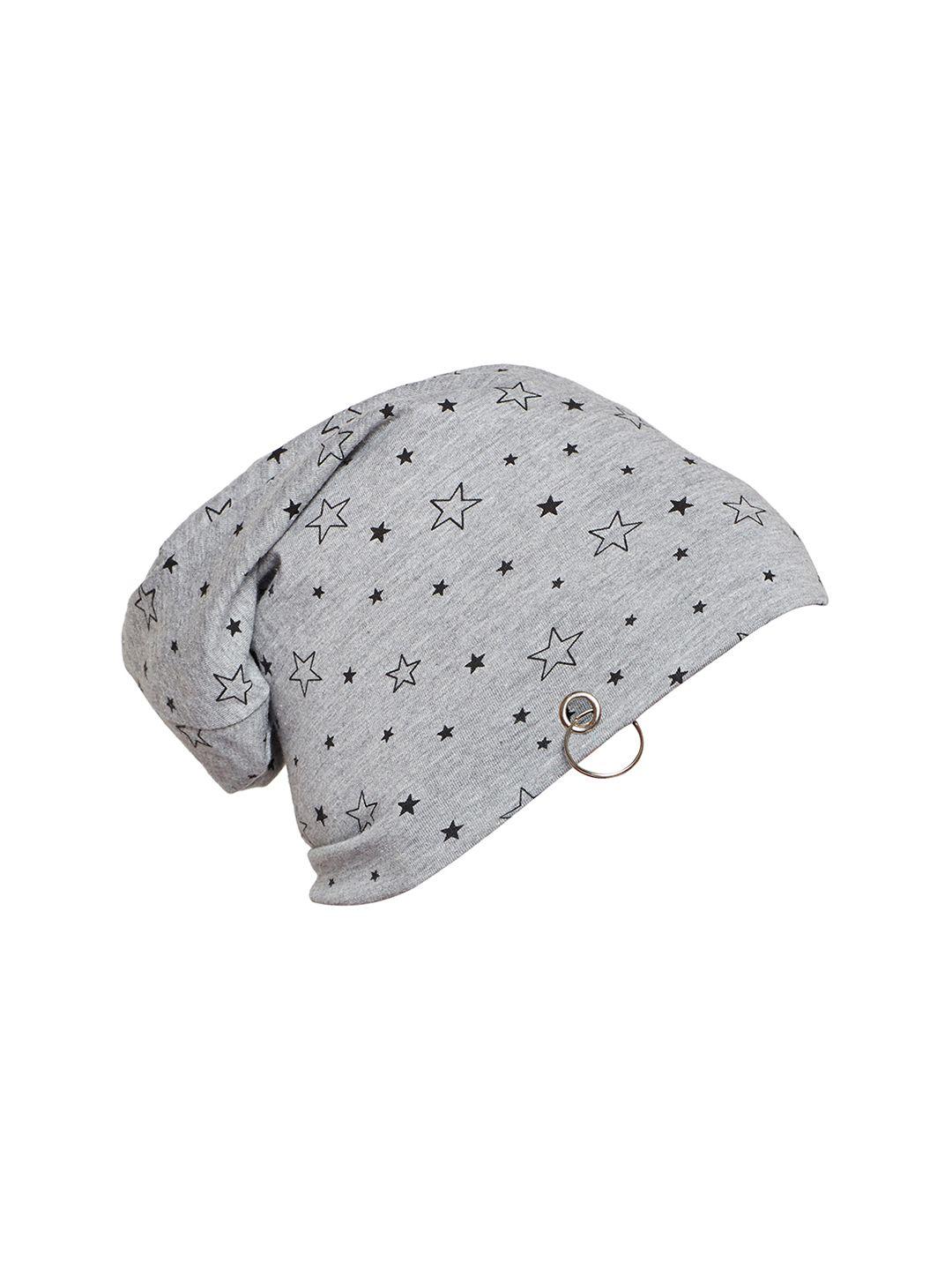 vimal men grey melange printed beanie