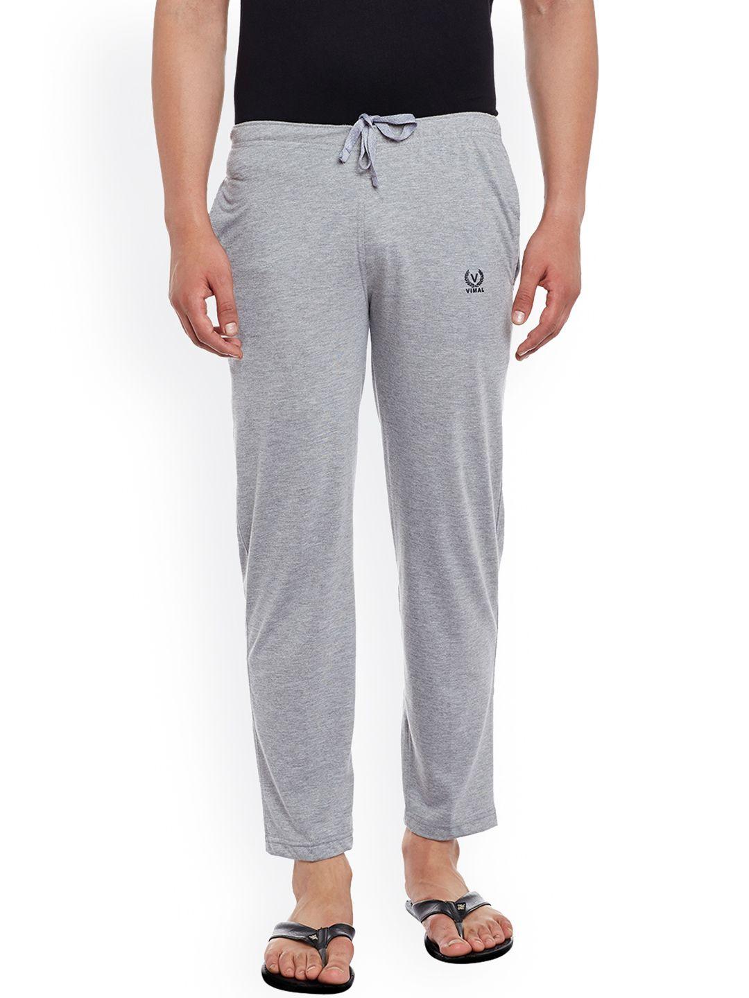 vimal men grey melange solid lounge pants d10