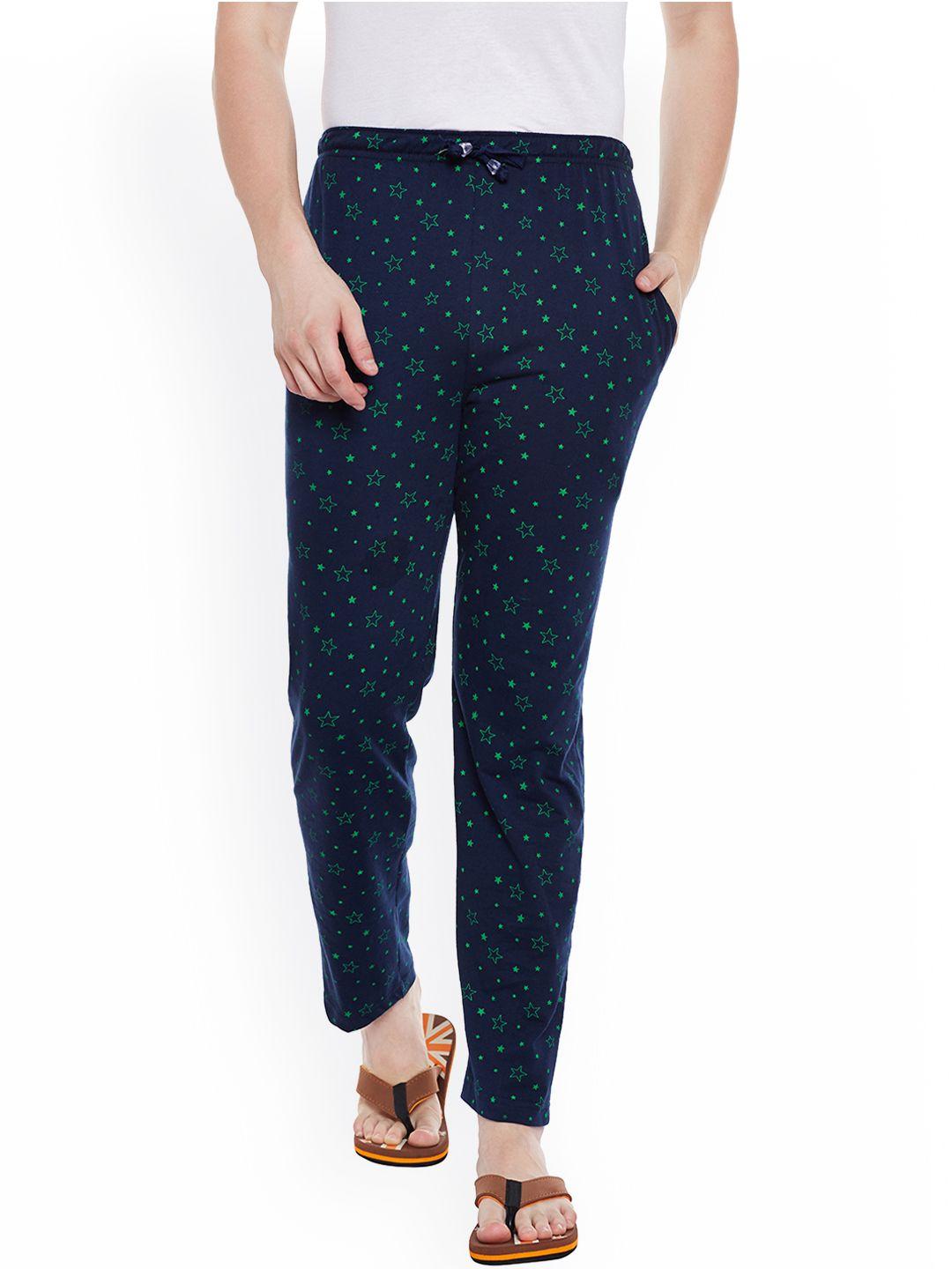 vimal men navy blue printed lounge pants