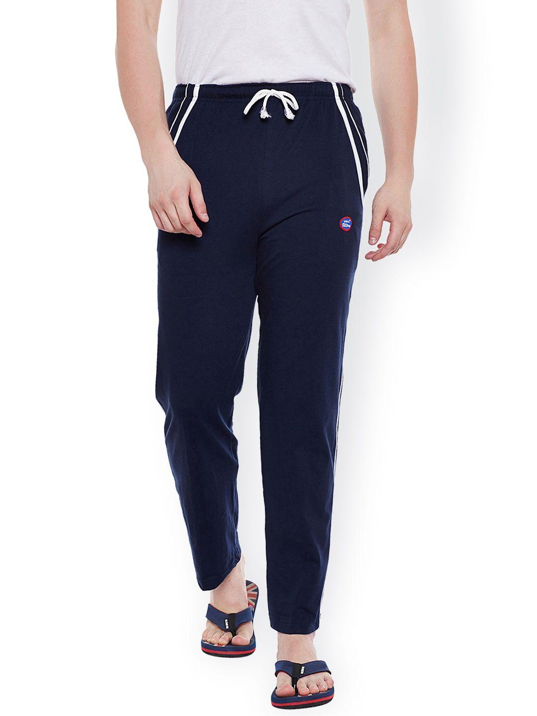 vimal men navy blue solid lounge pants