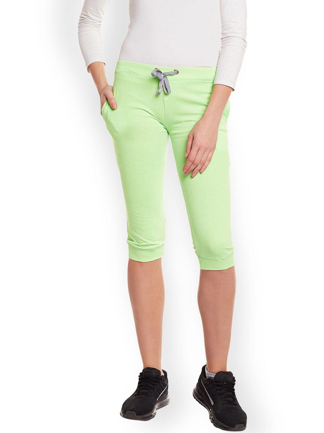 vimal women light green solid capris