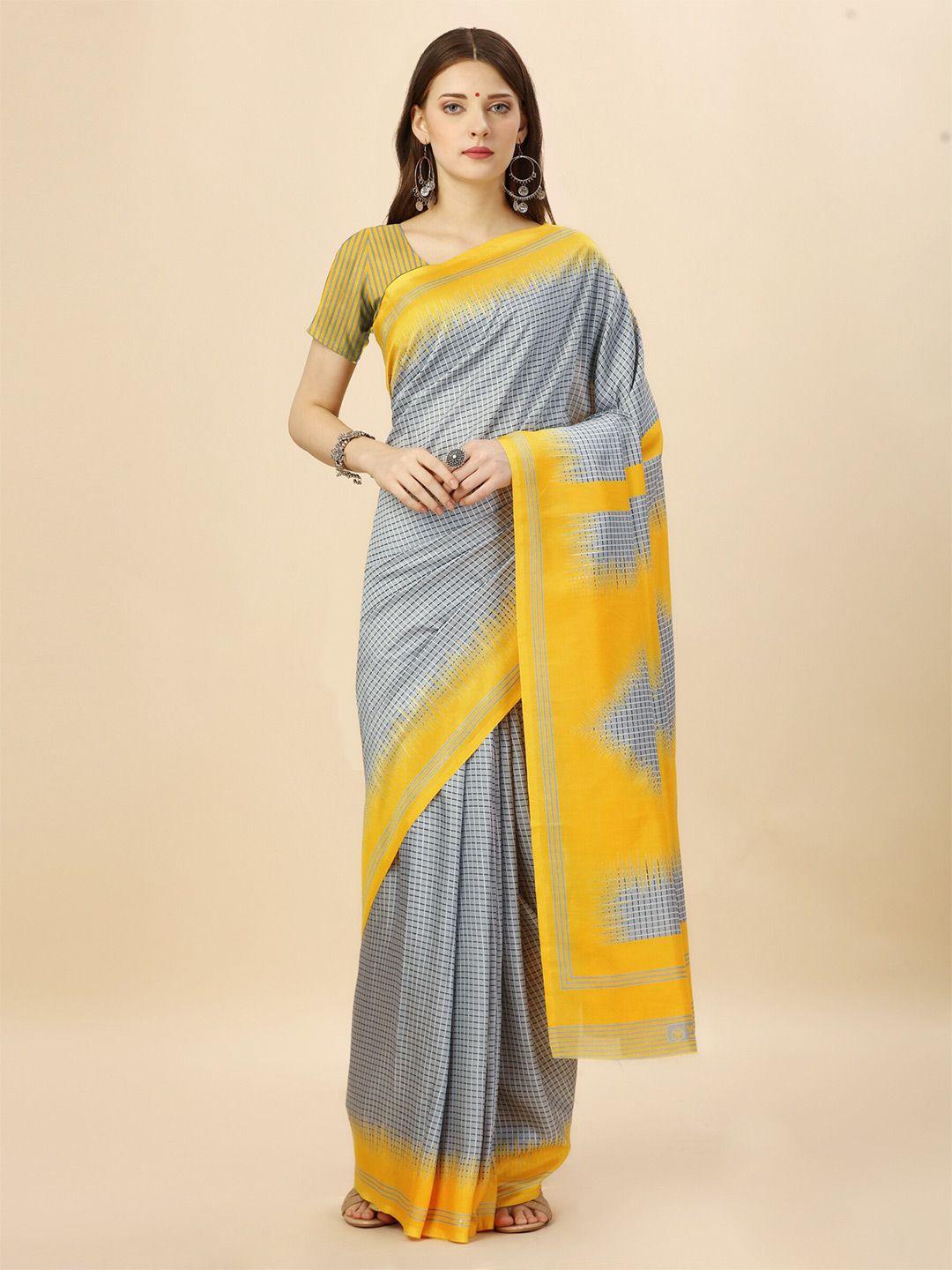 vimla geometric printed mysore silk saree