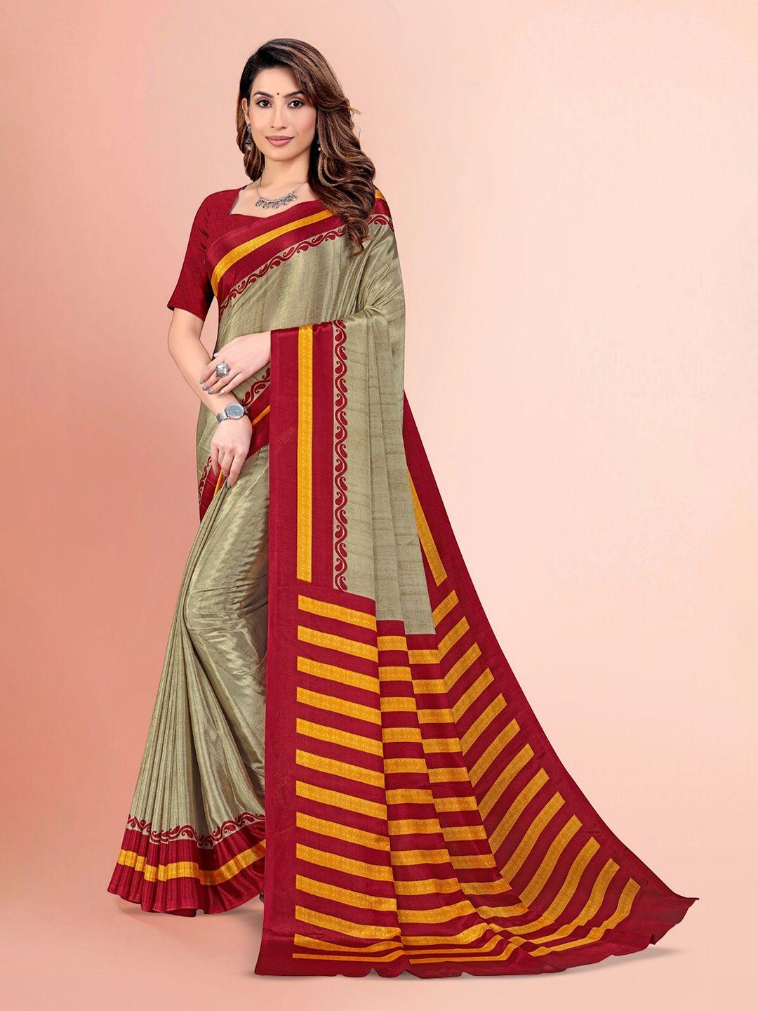 vimla cream-coloured art silk mysore silk saree