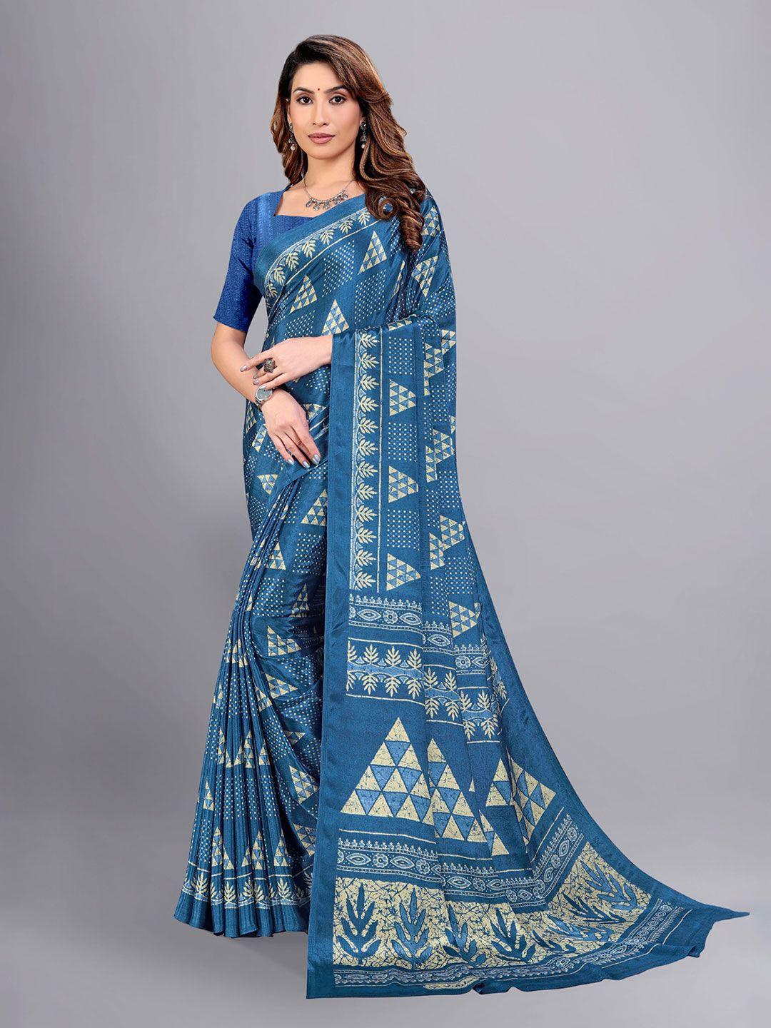 vimla geometric printed art silk saree