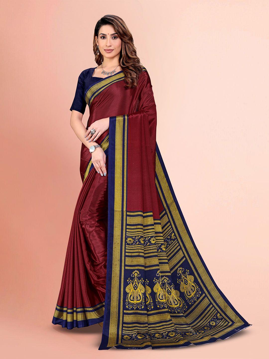 vimla maroon art silk mysore silk saree