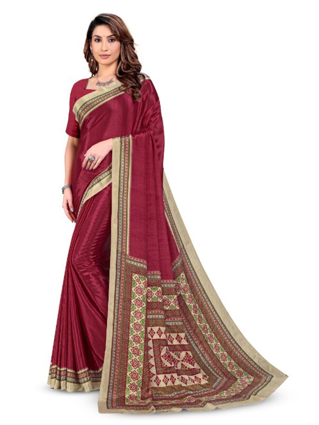 vimla maroon art silk mysore silk saree