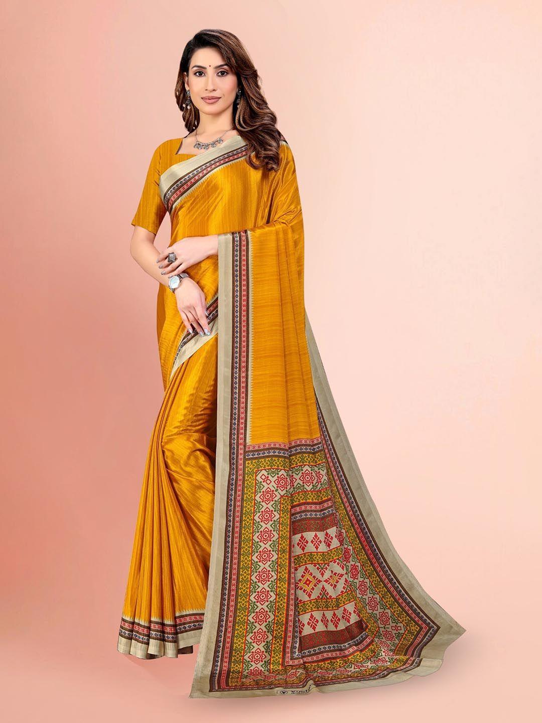 vimla orange art silk mysore silk saree