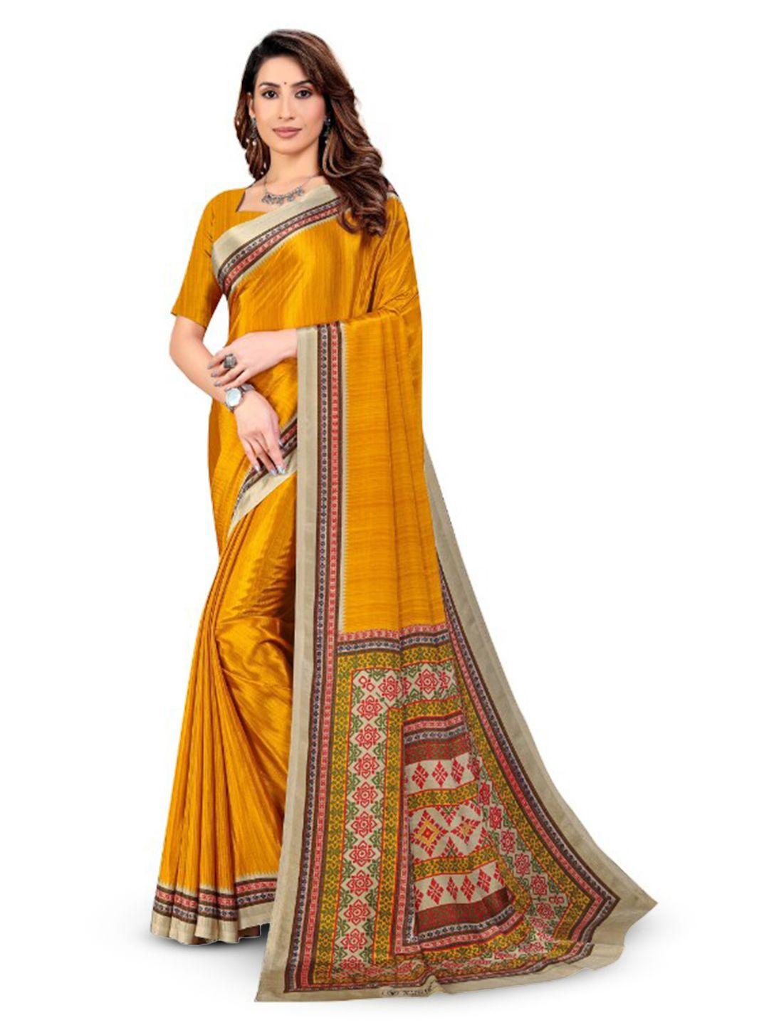 vimla orange art silk mysore silk saree