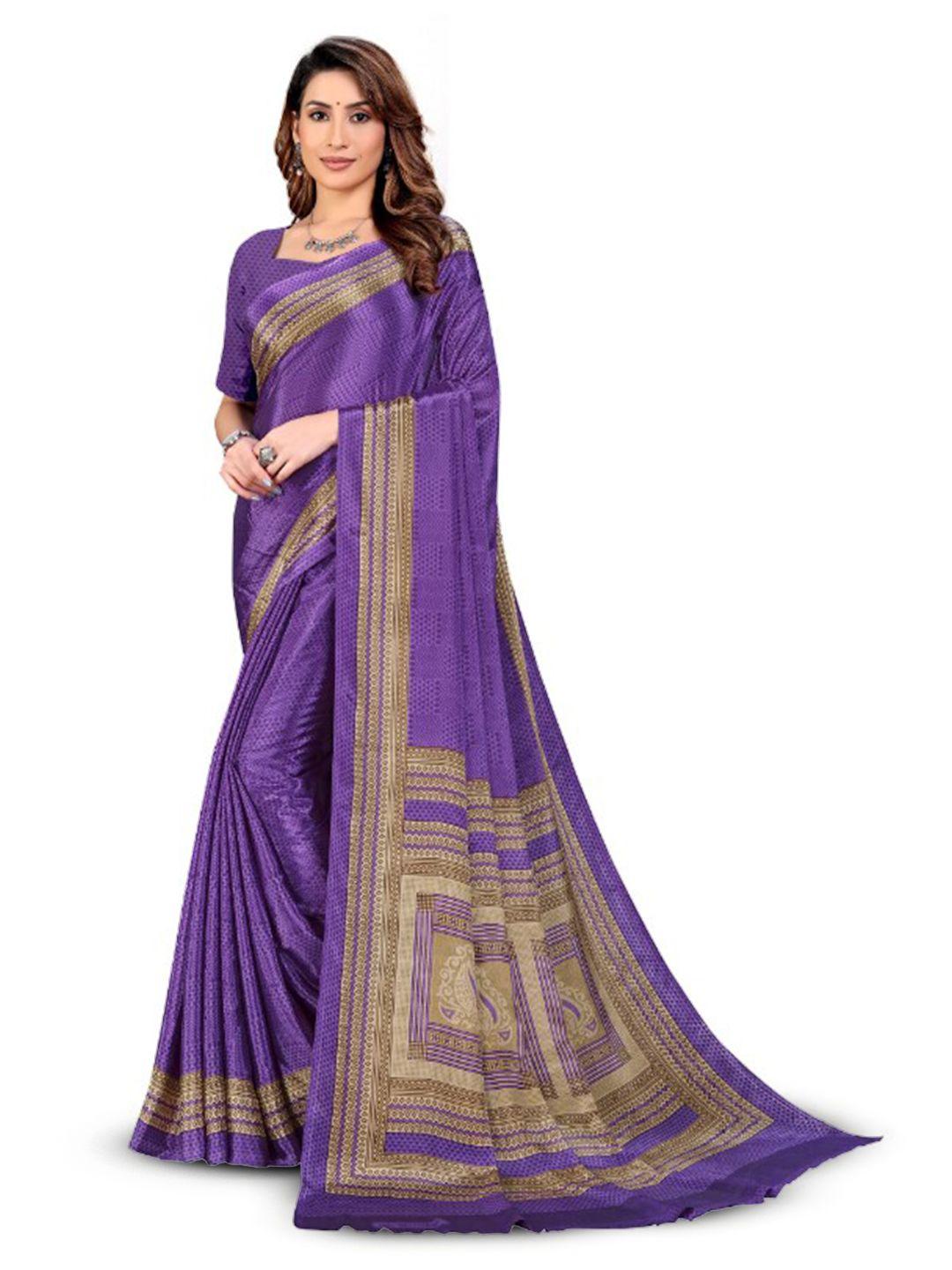 vimla purple art silk mysore silk saree