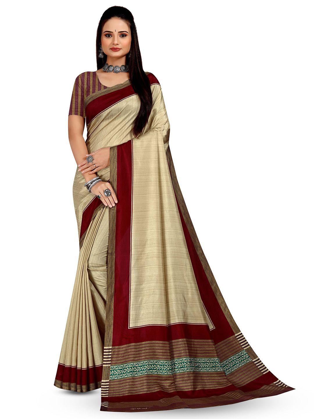 vimla striped printed mysore silk saree