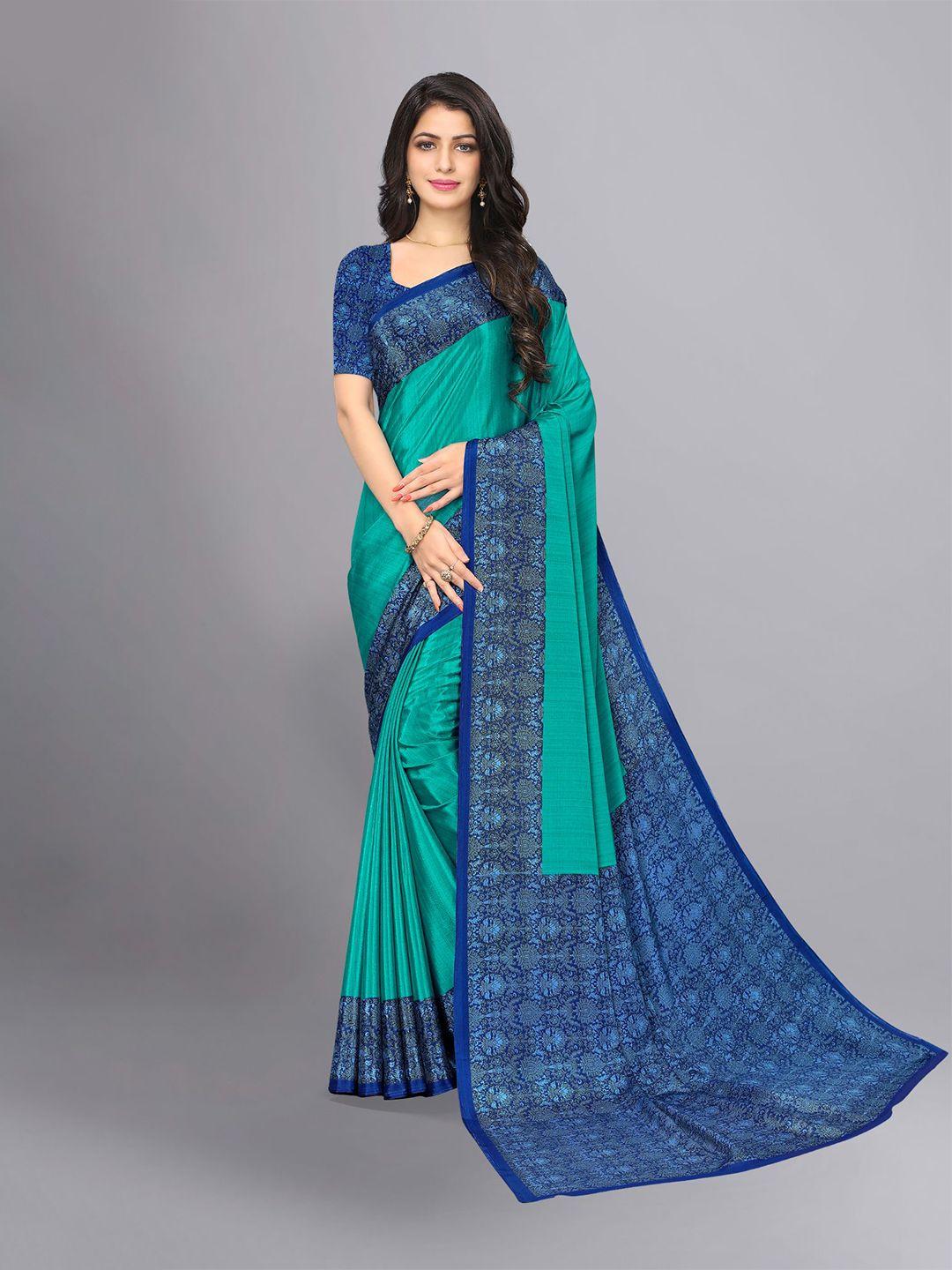 vimla teal green & blue art silk tussar saree