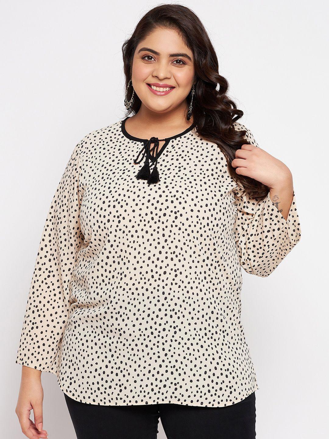 vinaan geometric print tie-up neck puff sleeve top