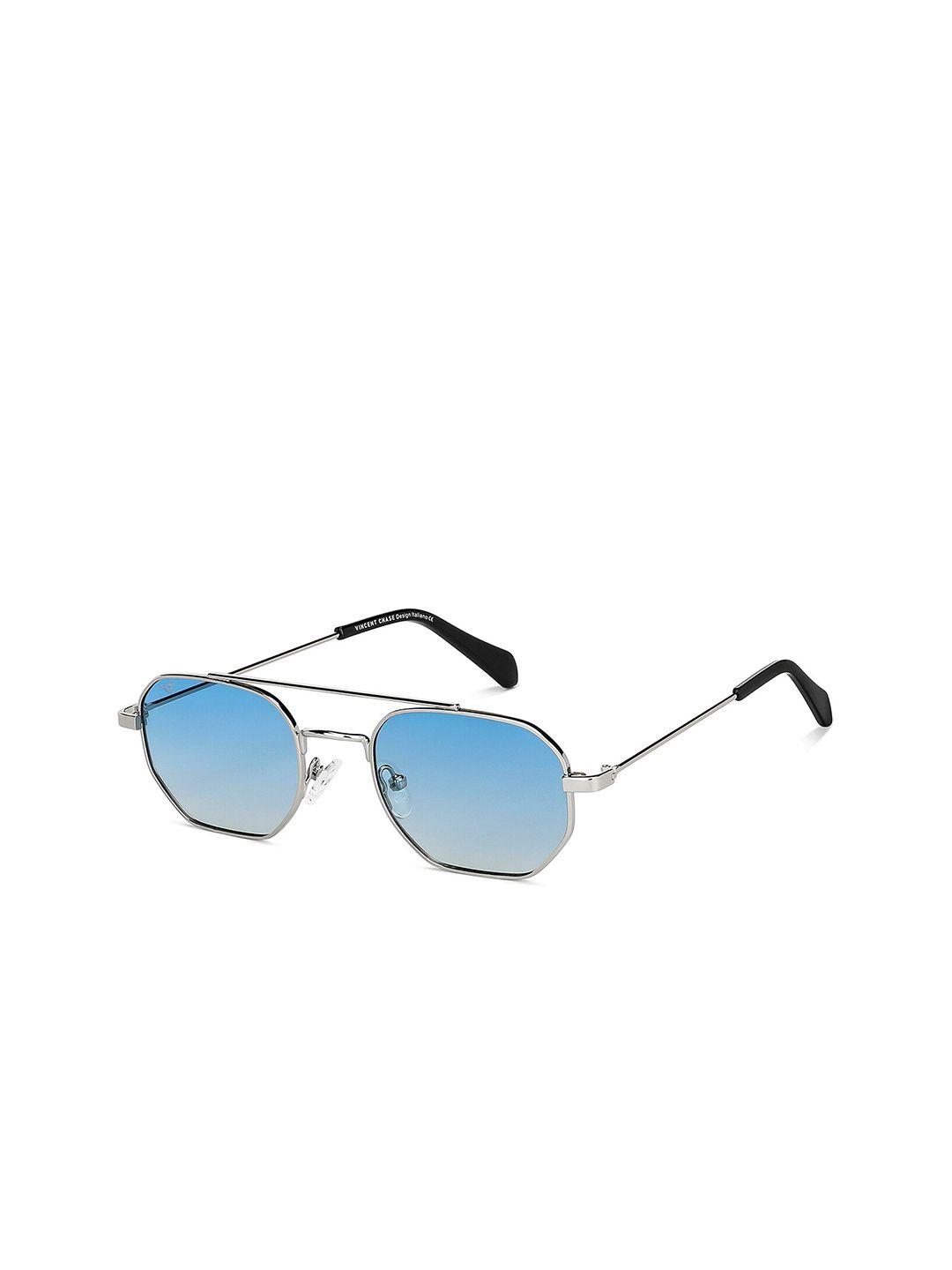 vincent chase unisex blue lens & silver-toned other sunglasses with polarised and uv protected lens