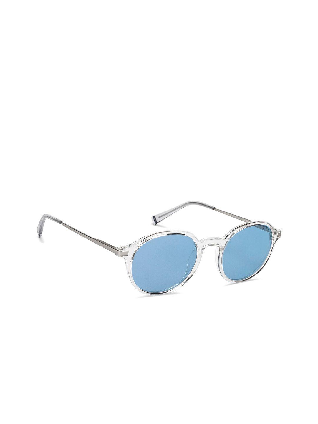 vincent chase unisex blue lens round sunglasses with polarised and uv protected lens