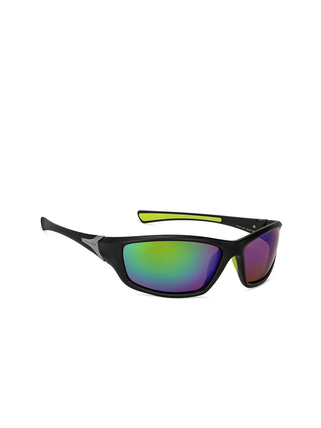 vincent chase unisex green lens & black sports sunglasses with polarised and uv protected lens