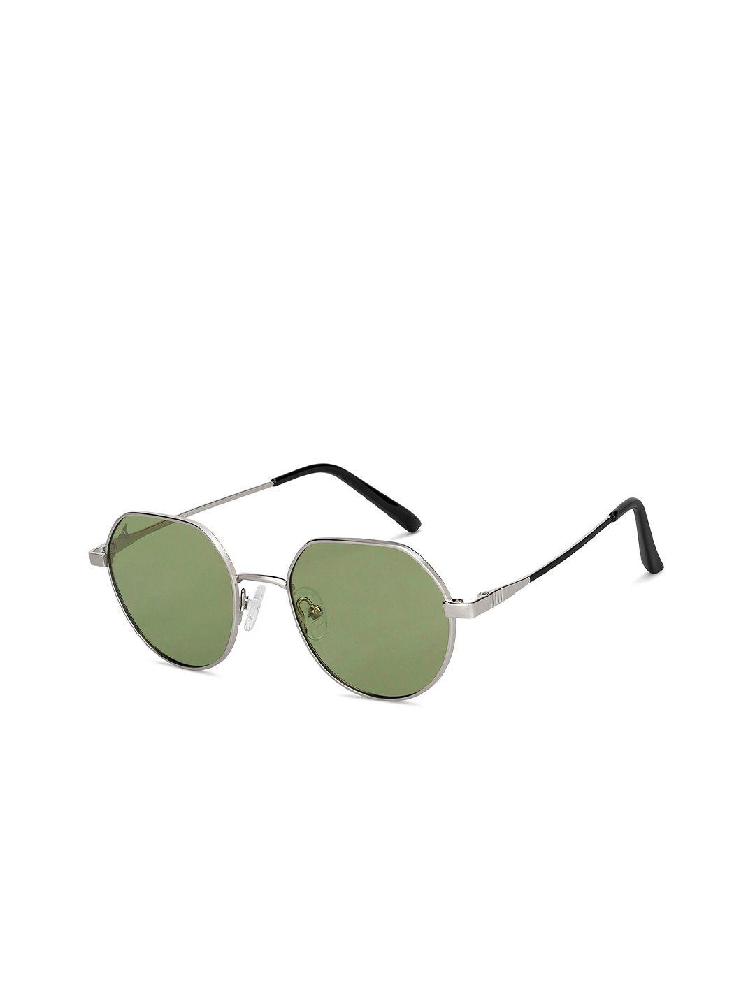 vincent chase unisex green lens round sunglasses with polarised and uv protected lens