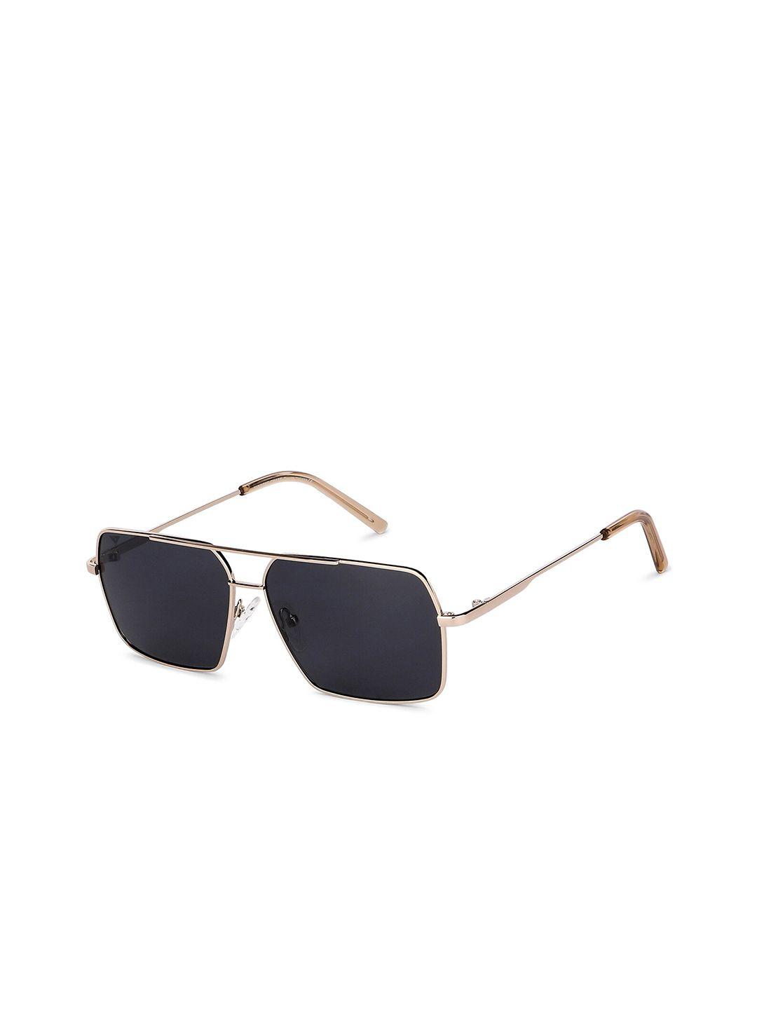 vincent chase unisex grey lens & gold-toned square sunglasses with polarised and uv protected lens