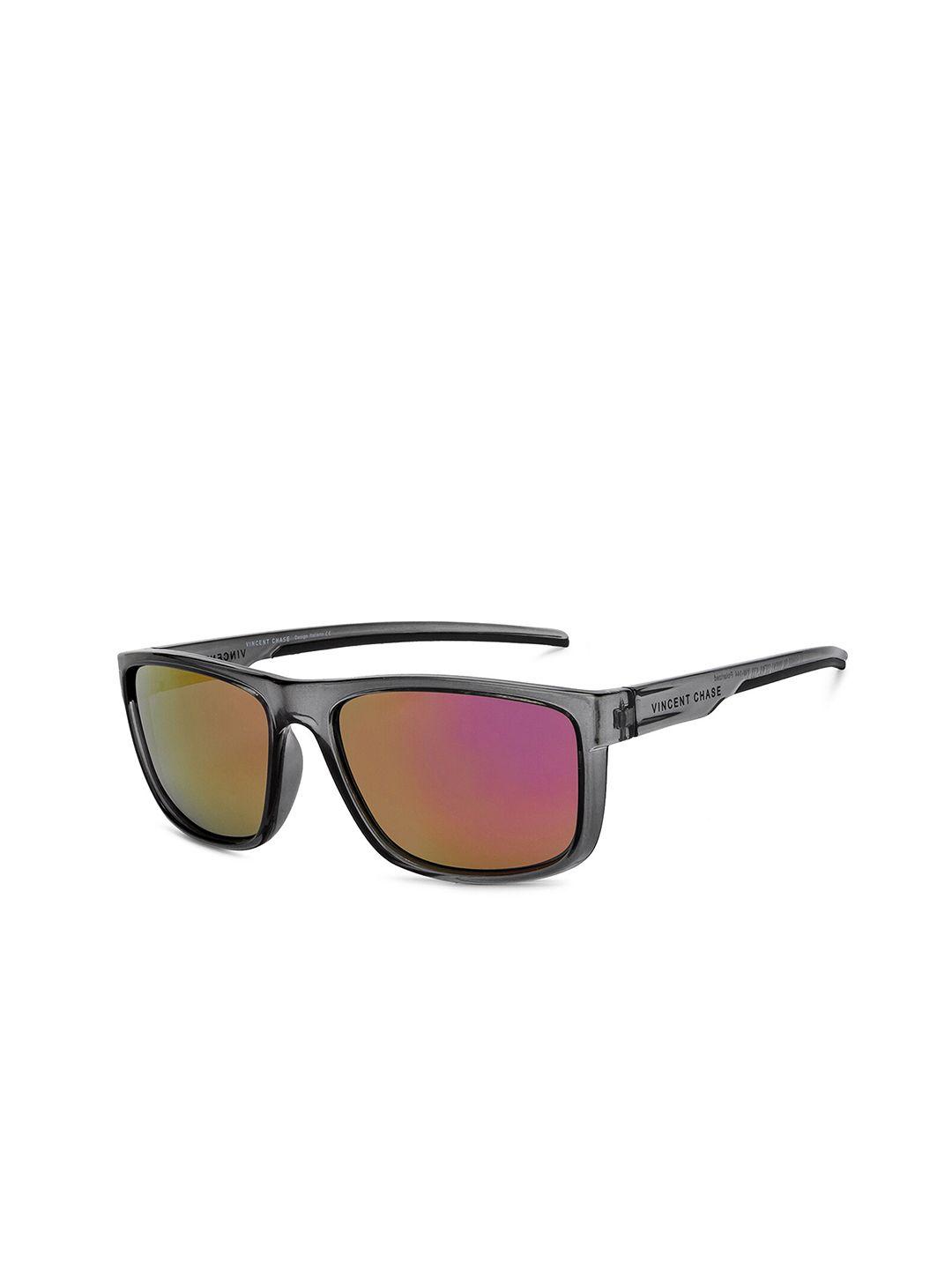 vincent chase unisex pink lens & gunmetal-toned wayfarer sunglasses 200512-grey