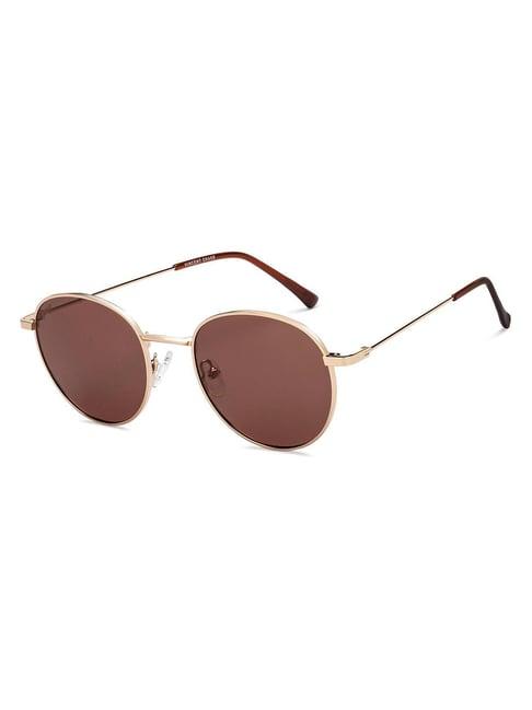 vincent chase brown round polarised and uv protected lens unisex sunglasses