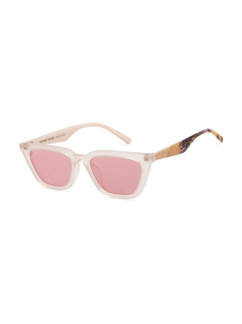 vincent chase pink rectangular polarised and uv protected lens sunglasses for women