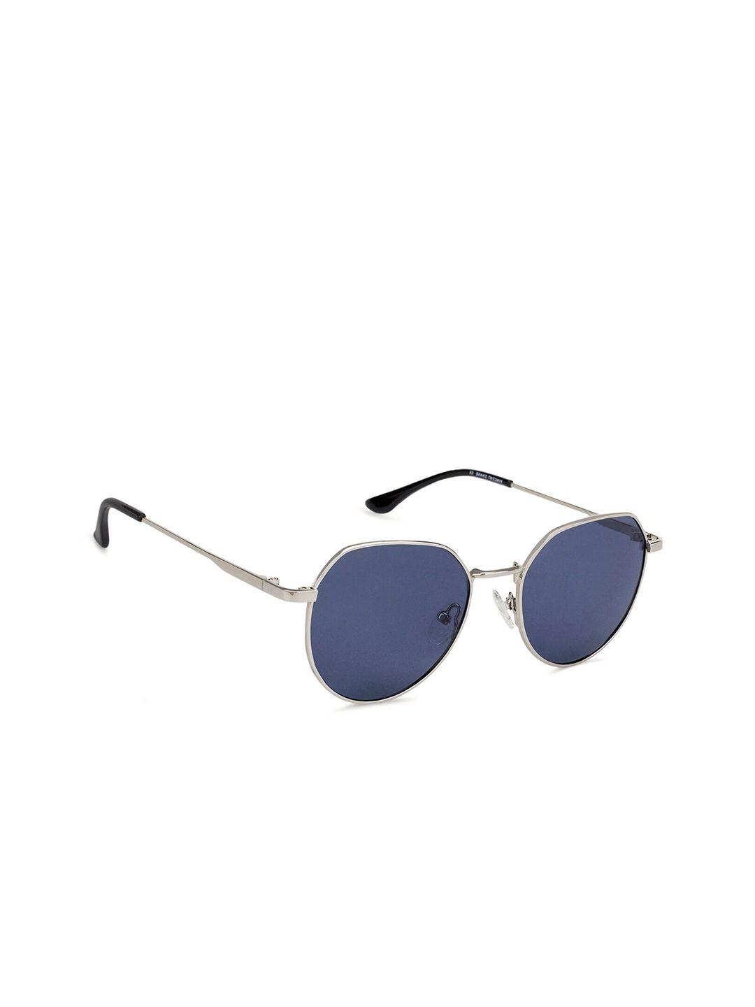 vincent chase unisex blue lens & silver-toned round sunglasses with polarised and uv protected lens