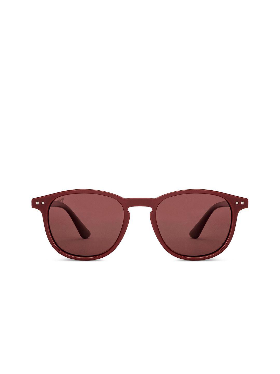 vincent chase unisex brown lens & red round sunglasses 200420-maroon