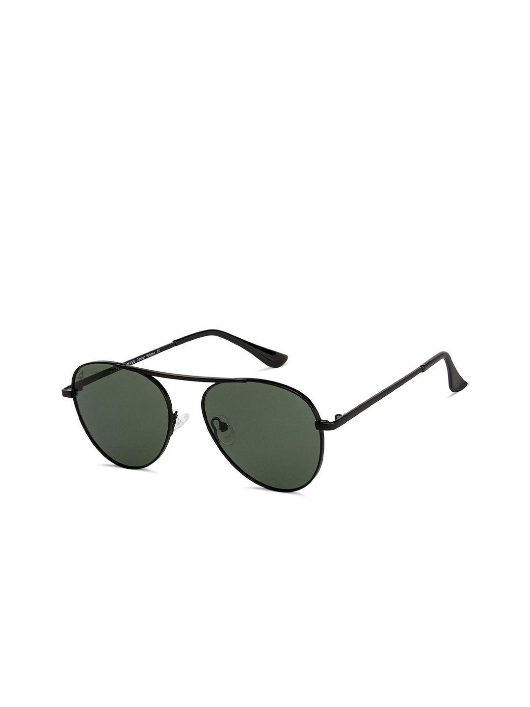 vincent chase unisex green lens & black aviator sunglasses with polarised and uv protected lens