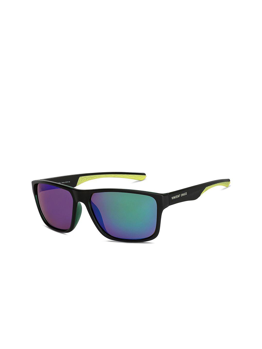 vincent chase unisex green lens & black sports sunglasses with polarised lens