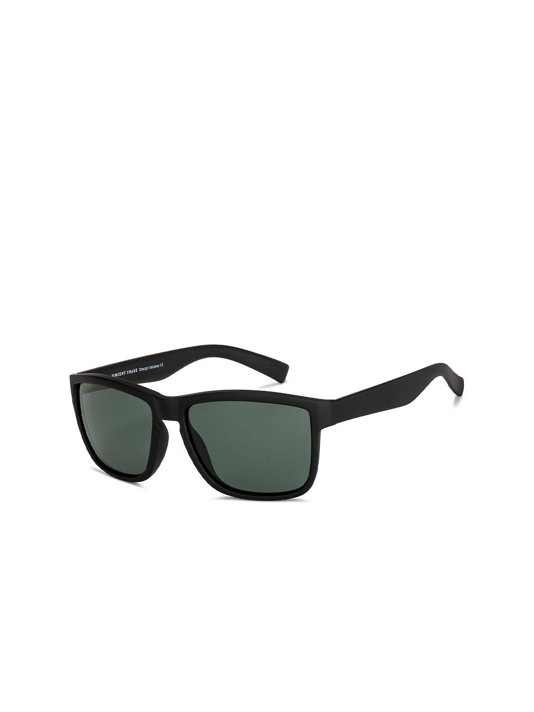 vincent chase unisex green lens & black sports sunglasses with uv protected lens