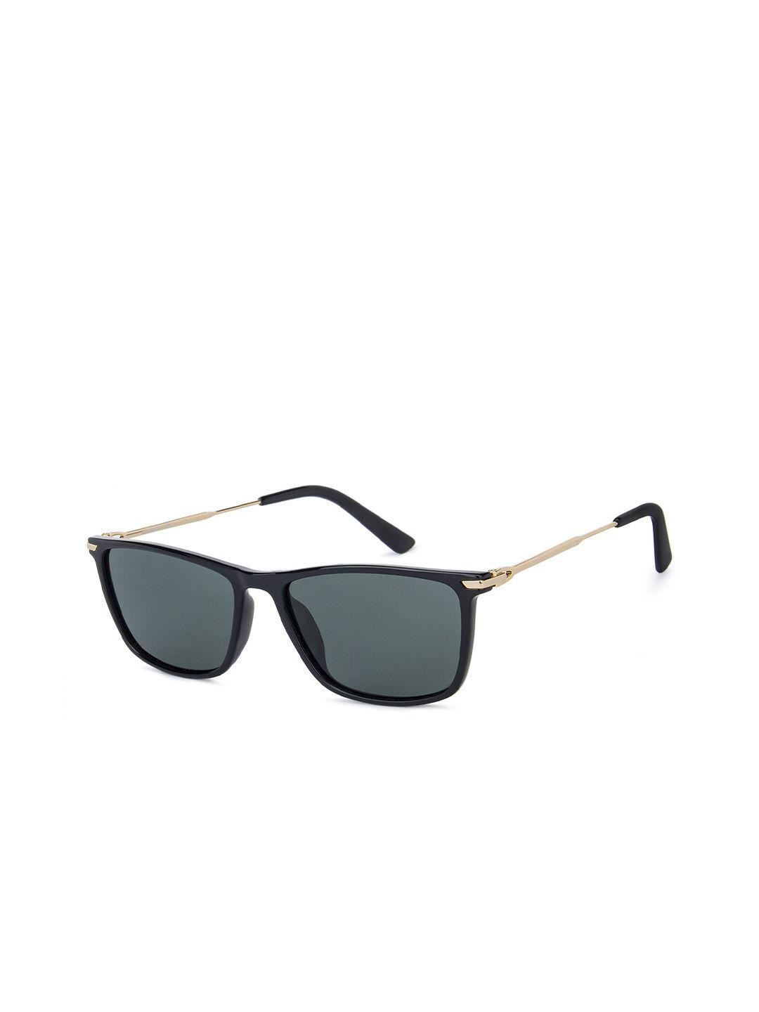 vincent chase unisex green lens & black wayfarer sunglasses with polarised and uv protected lens